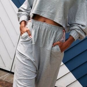 NWT! Free People Movement Surfside Joggers In Heather Grey